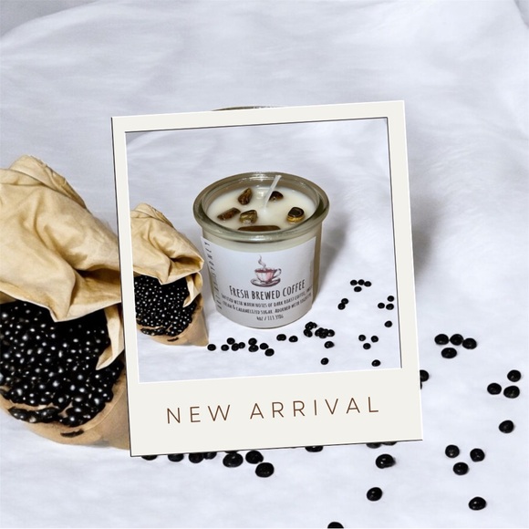 Hand Crafted Other - Fresh Brewed Coffee 4oz Candle Hand Made with Tiger Eye